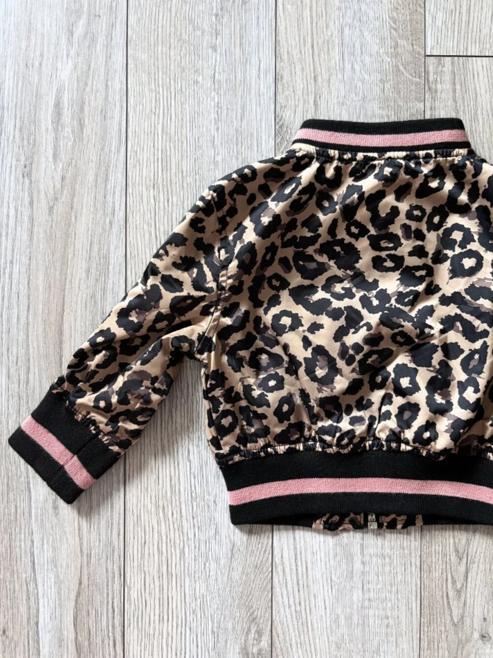 Urban Republic Toddler Girls Leopard Sateen Bomber Jacket Baddie Kid Size 12M